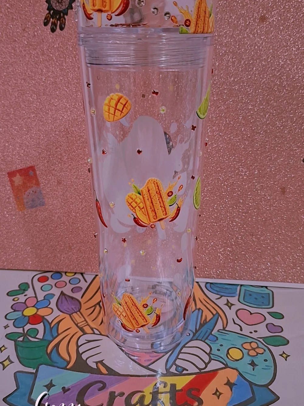 Clear Mango Popsicle Travel Tumbler by